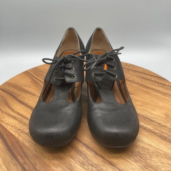 Miz Mooz Sandals Womens Size 9.5 Black Leather Casual Mary Jane Y2K Comfort - Picture 2 of 9